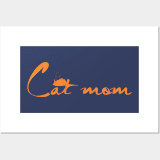 Cat mom (dark) Posters and Art